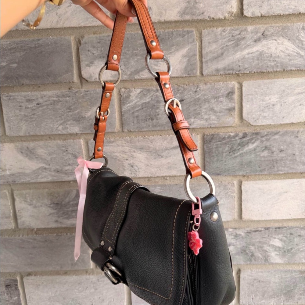 Coach Chelsea Pebbled Black Leather Tote Shoulder Bag Purse Y2K Vintage Retro - Picture 3 of 7